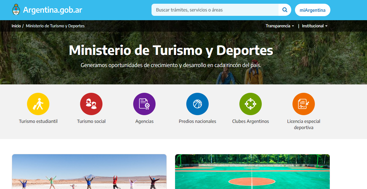 Ministerio de turismo y deportes de Argentina